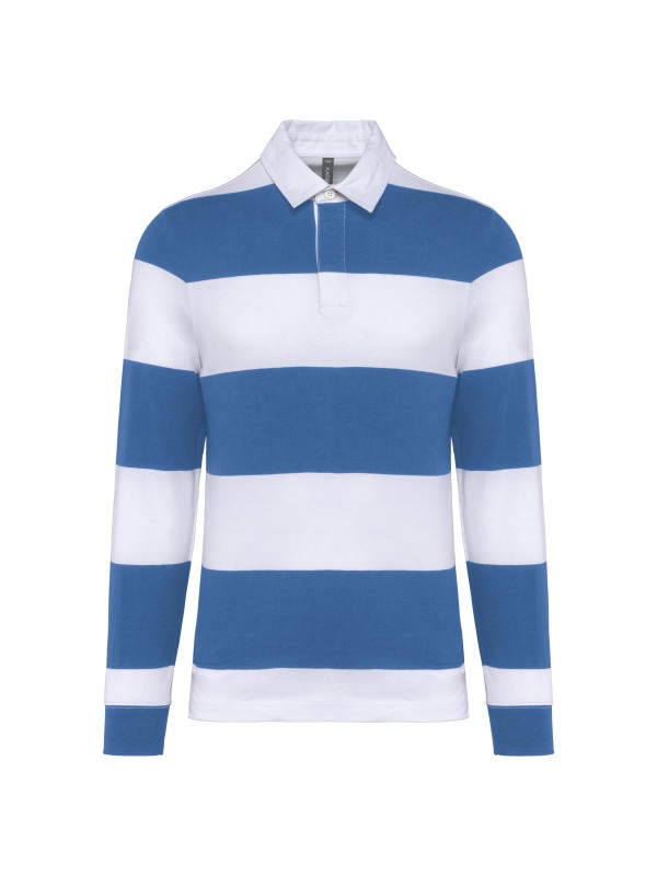 Polo rugby �s riscas manga comprida unissexo - K285