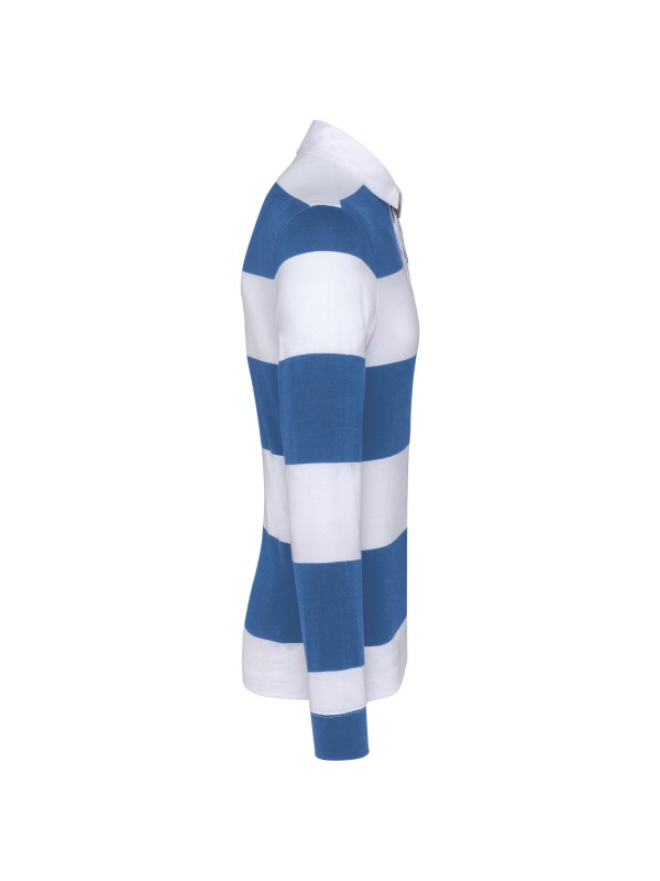 Polo rugby �s riscas manga comprida unissexo - K285