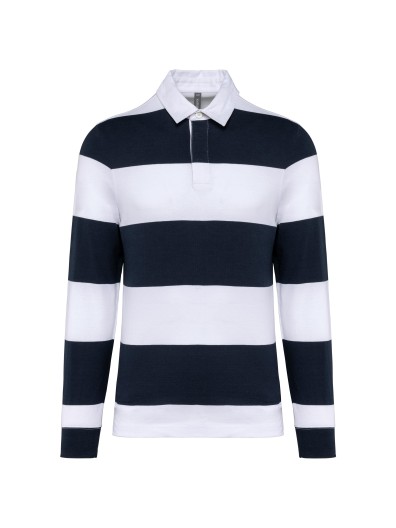 Polo rugby �s riscas manga comprida unissexo - K285