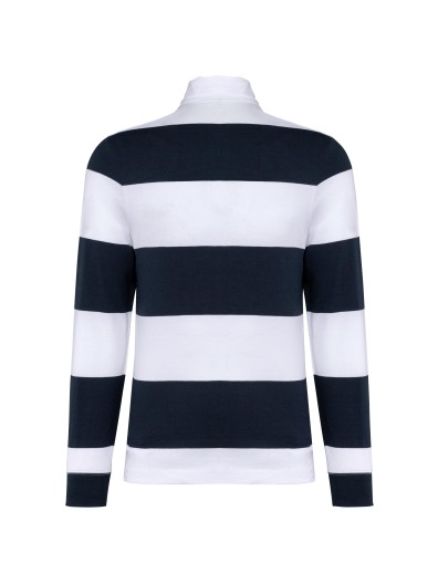 Polo rugby �s riscas manga comprida unissexo - K285