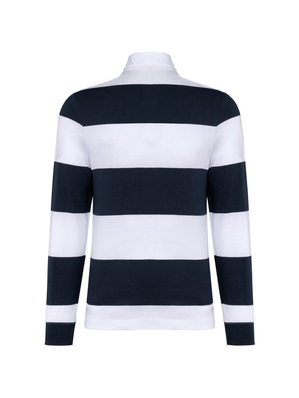 Polo rugby �s riscas manga comprida unissexo - K285