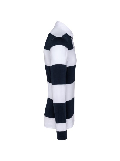 Polo rugby �s riscas manga comprida unissexo - K285