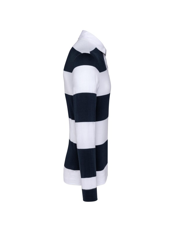Polo rugby �s riscas manga comprida unissexo - K285