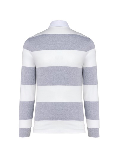 Polo rugby �s riscas manga comprida unissexo - K285