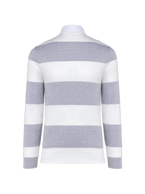 Polo rugby �s riscas manga comprida unissexo - K285
