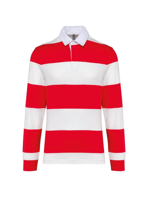 Polo rugby �s riscas manga comprida unissexo - K285