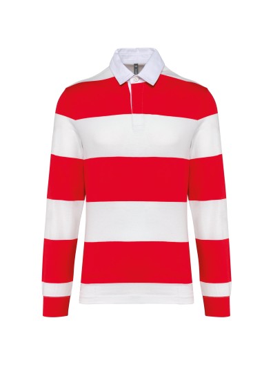 Polo rugby �s riscas manga comprida unissexo - K285