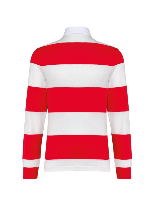 Polo rugby �s riscas manga comprida unissexo - K285