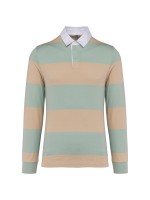 Polo rugby �s riscas manga comprida unissexo - K285