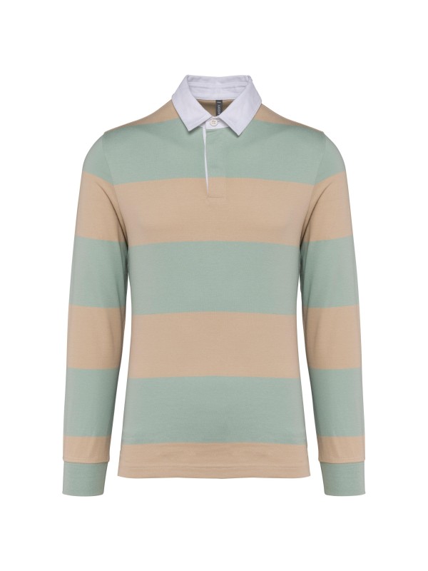 Polo rugby �s riscas manga comprida unissexo - K285