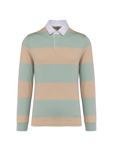 Polo rugby �s riscas manga comprida unissexo - K285