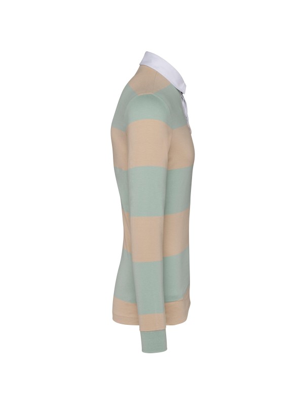 Polo rugby �s riscas manga comprida unissexo - K285