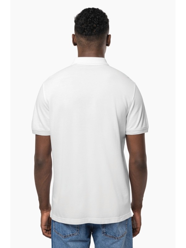 Polo em malha piqu manga curta