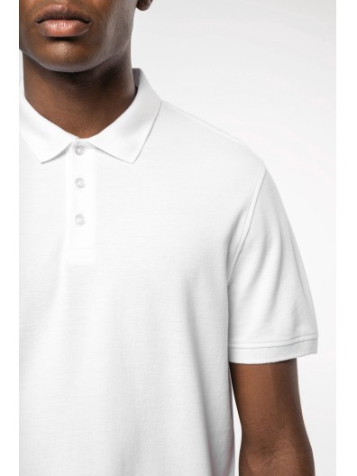 Polo em malha piqu manga curta