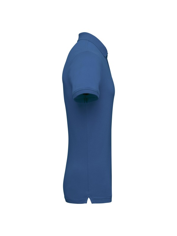 Polo em malha piqu manga curta