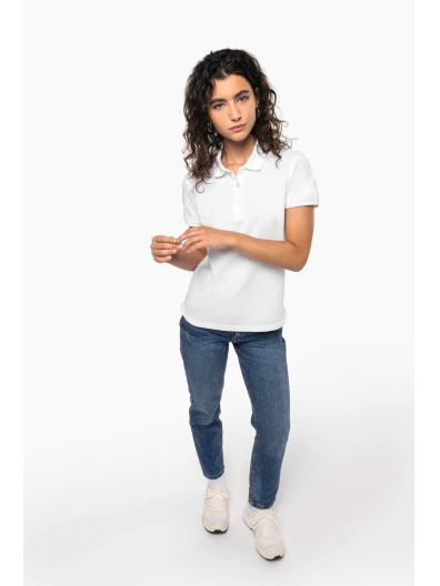 Polo malha piqu manga curta