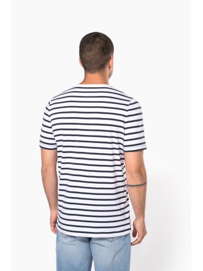 T-shirt estilo marinheiro de manga curta com bolso- K378