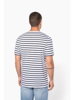 T-shirt estilo marinheiro de manga curta com bolso- K378