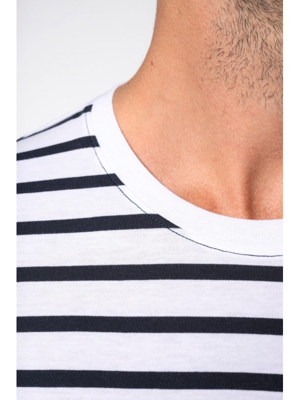 T-shirt estilo marinheiro de manga curta com bolso- K378