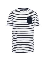T-shirt estilo marinheiro de manga curta com bolso- K378