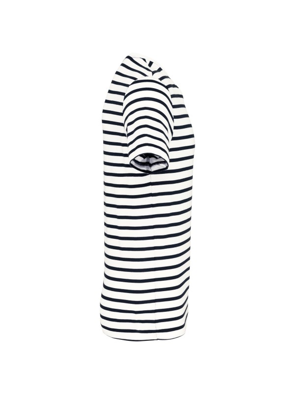 T-shirt estilo marinheiro de manga curta com bolso- K378