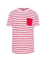 T-shirt estilo marinheiro de manga curta com bolso- K378