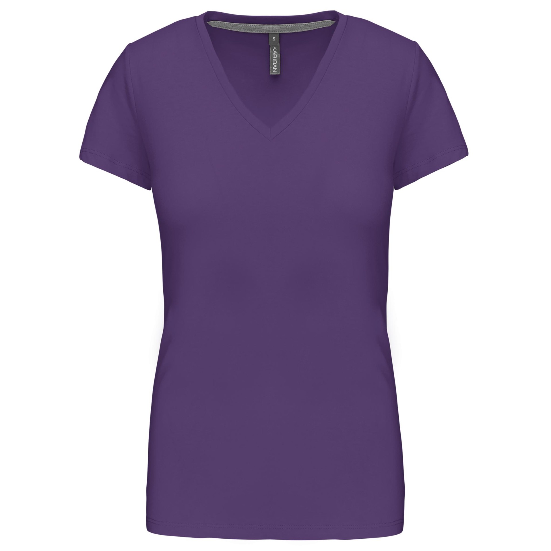 T-shirt de senhora de manga curta e decote V - K381