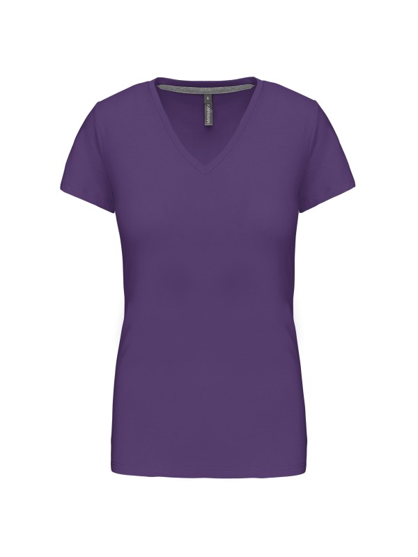 T-shirt de senhora de manga curta e decote V - K381