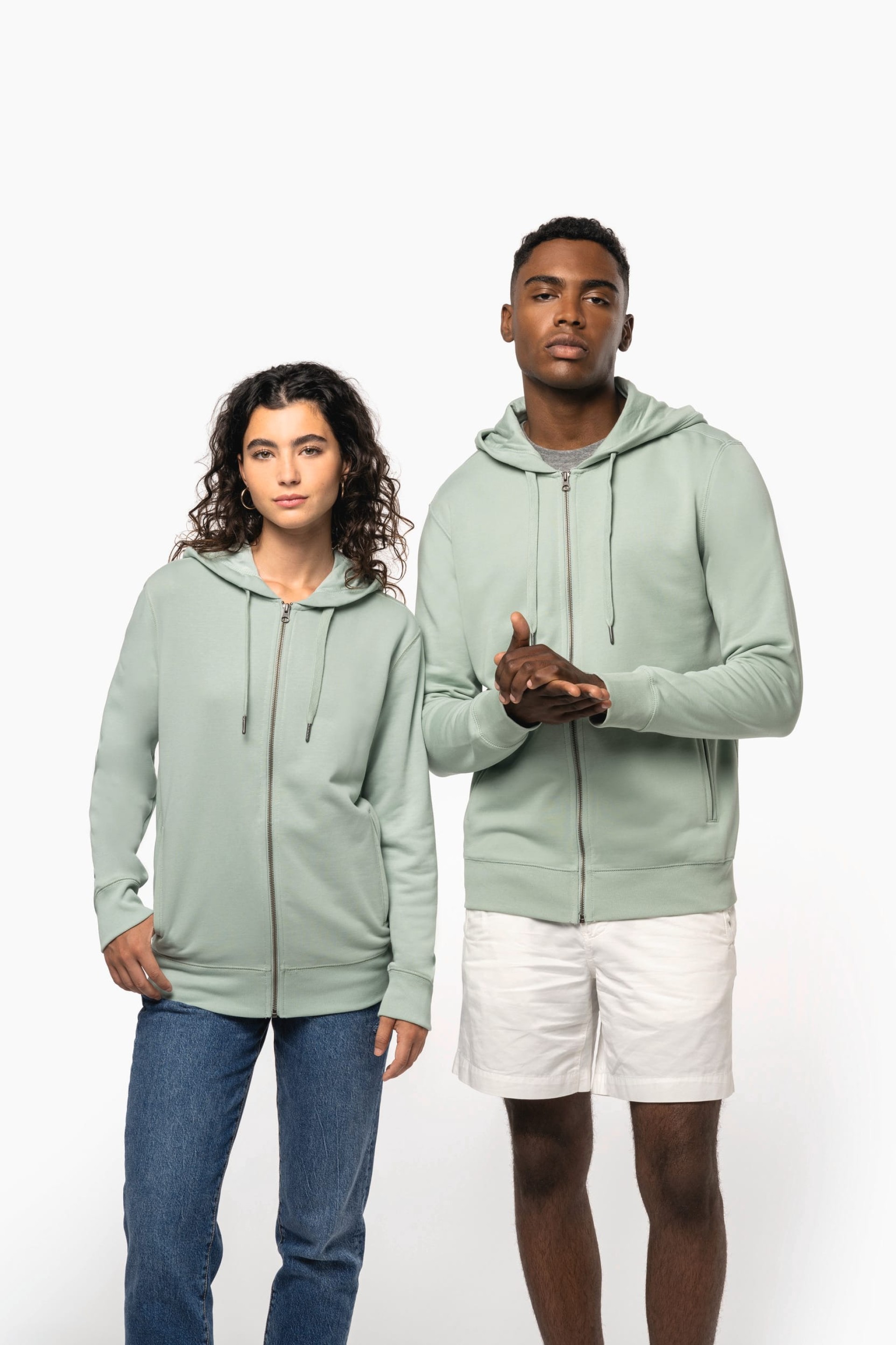 Sweatshirt com fecho e capuz unissexo - K4008