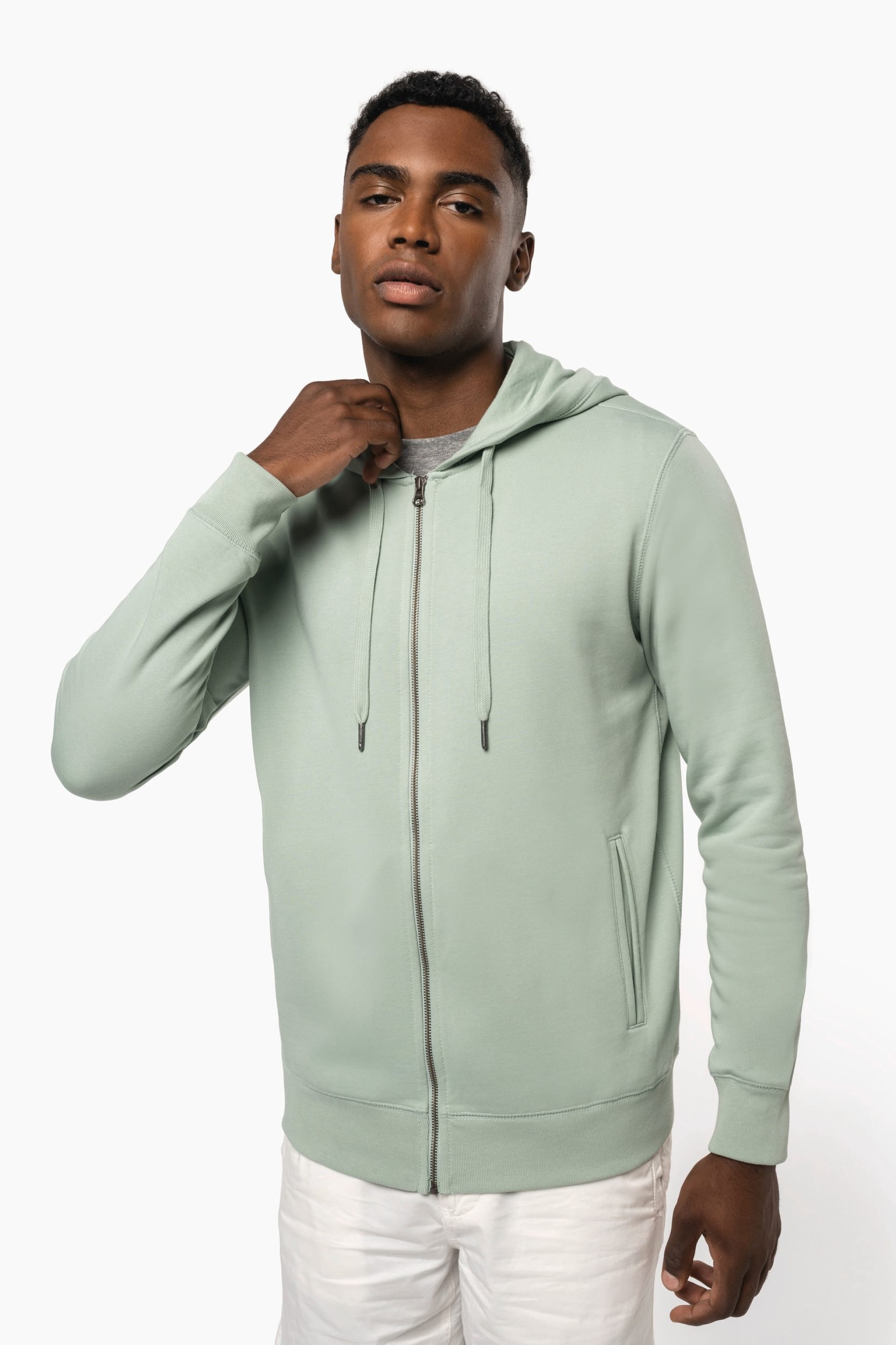 Sweatshirt com fecho e capuz unissexo - K4008