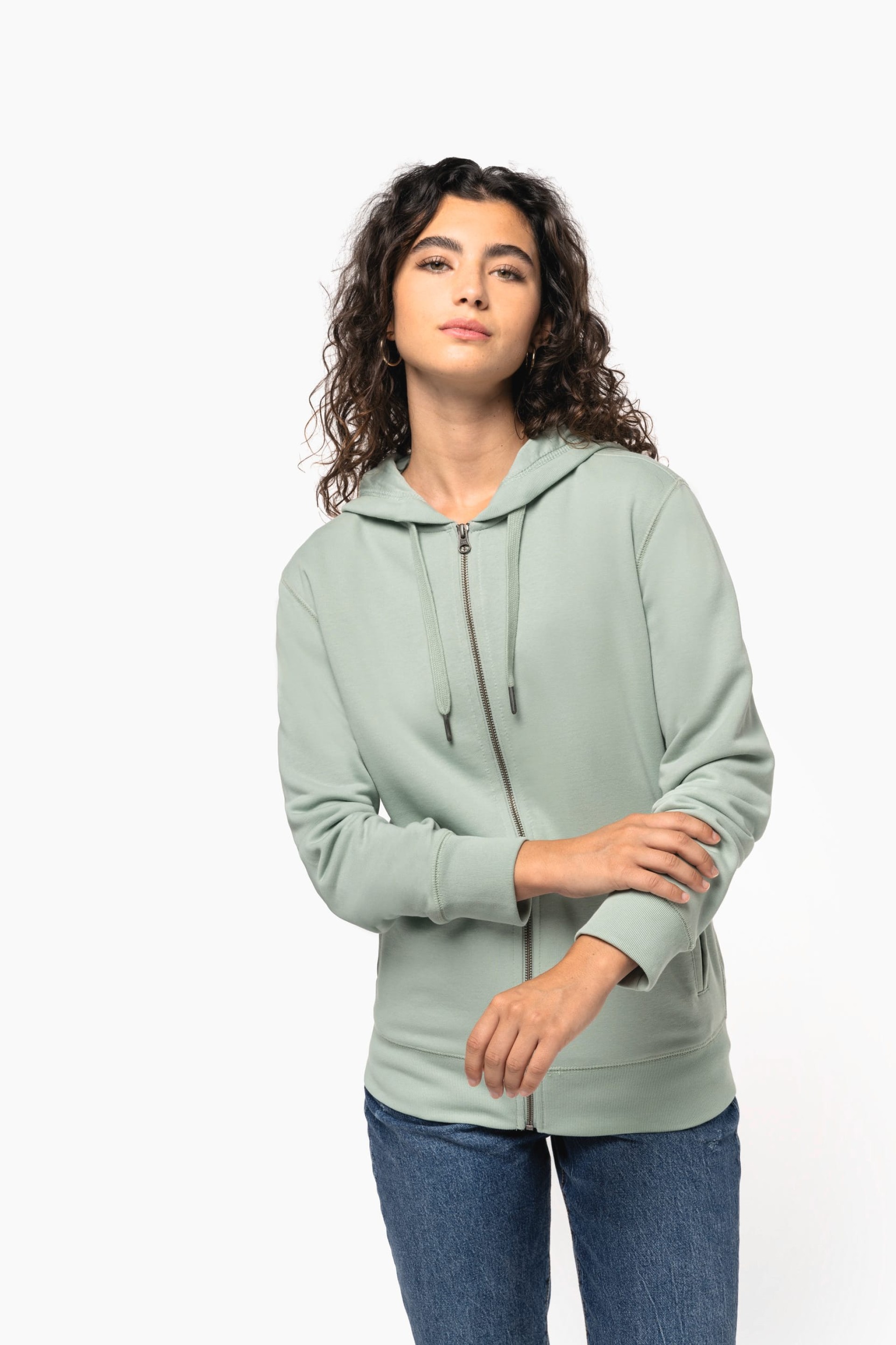 Sweatshirt com fecho e capuz unissexo - K4008