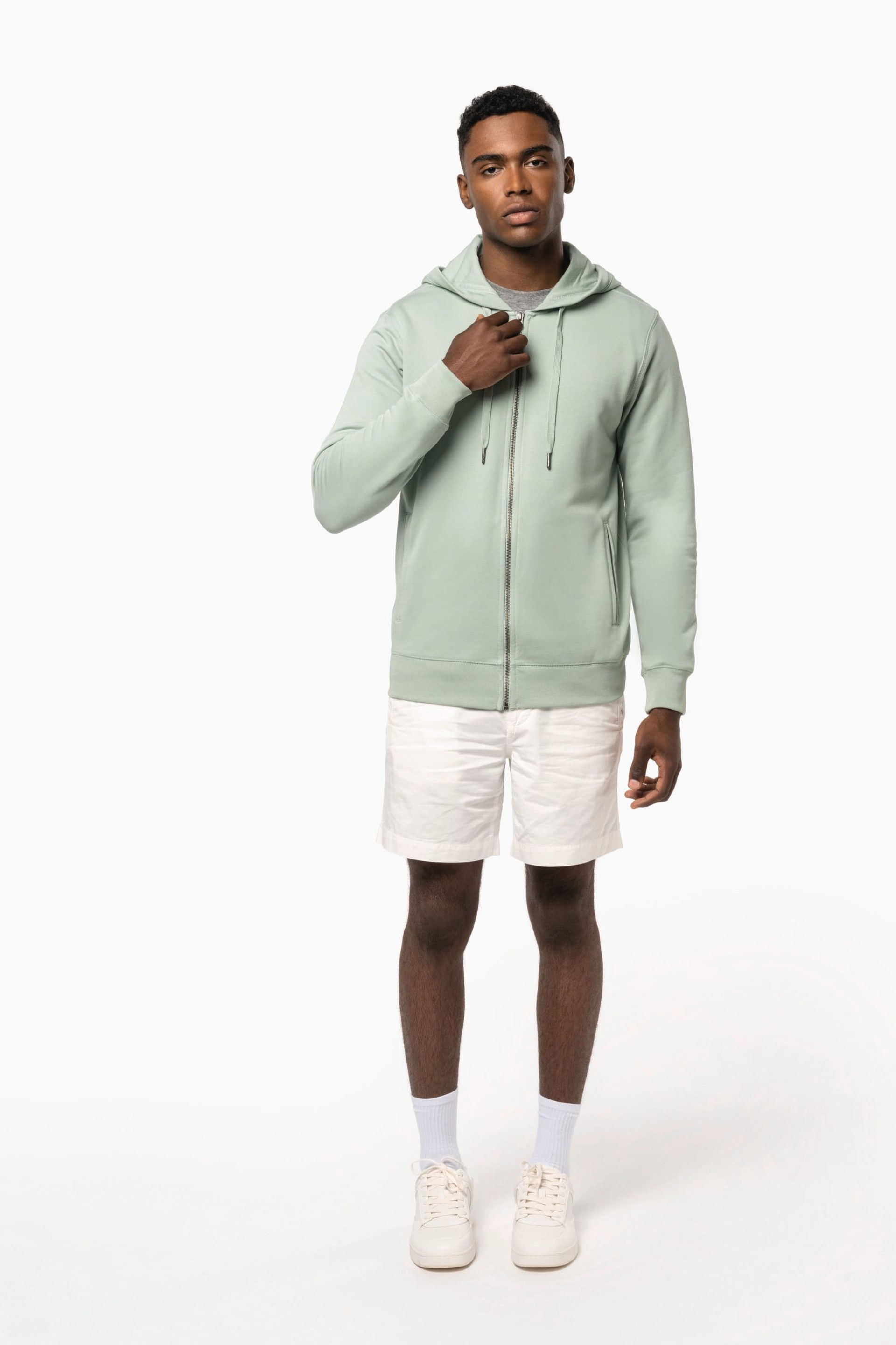 Sweatshirt com fecho e capuz unissexo - K4008