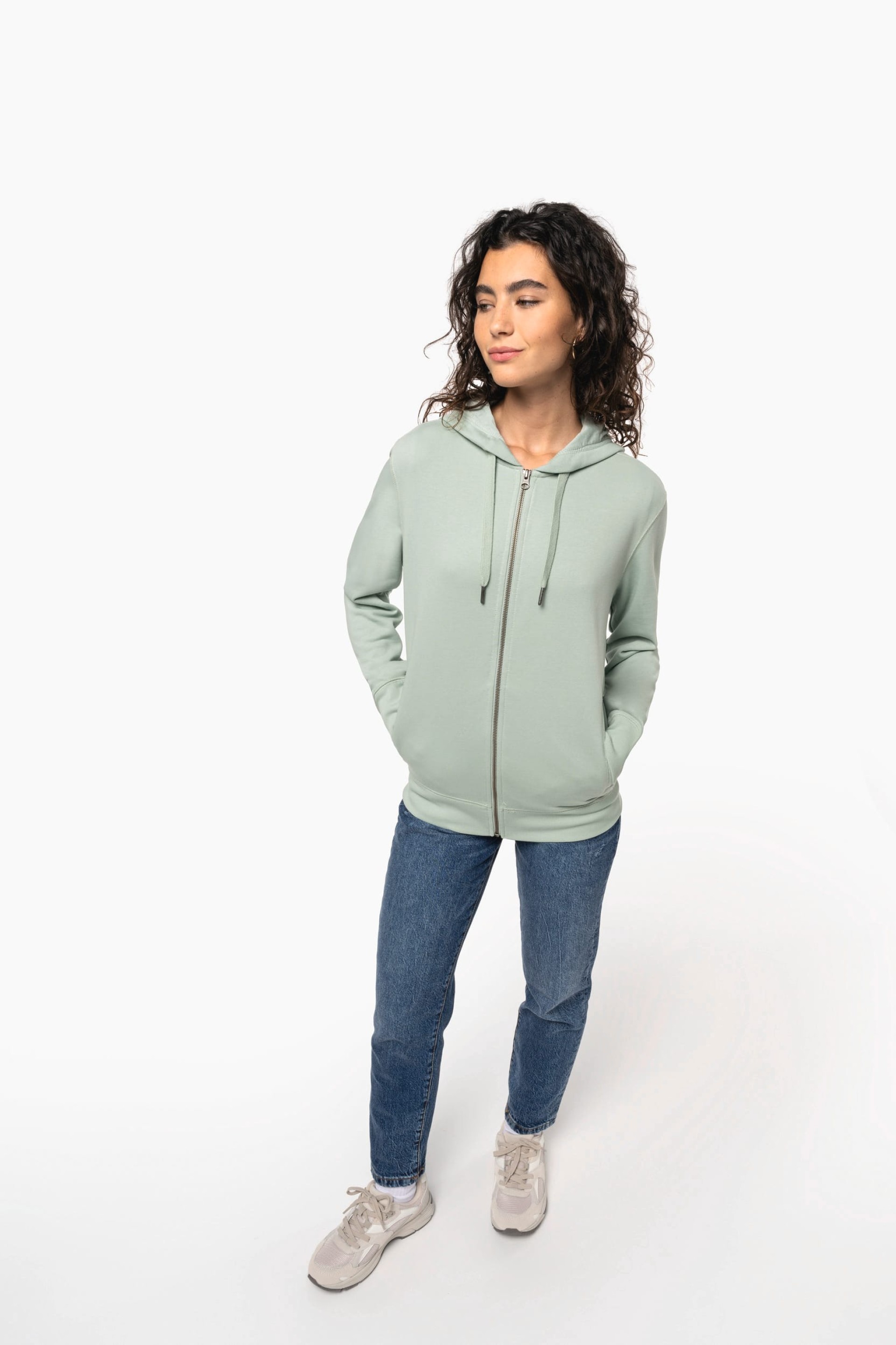 Sweatshirt com fecho e capuz unissexo - K4008