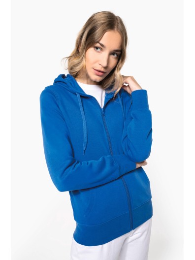 Sweatshirt eco-respons�vel com capuz e fecho - K4031