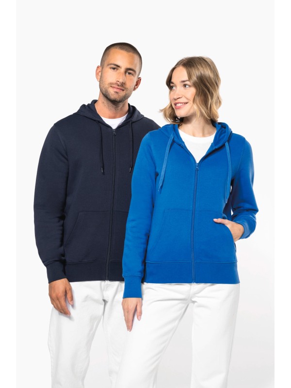 Sweatshirt eco-respons�vel com capuz e fecho - K4031