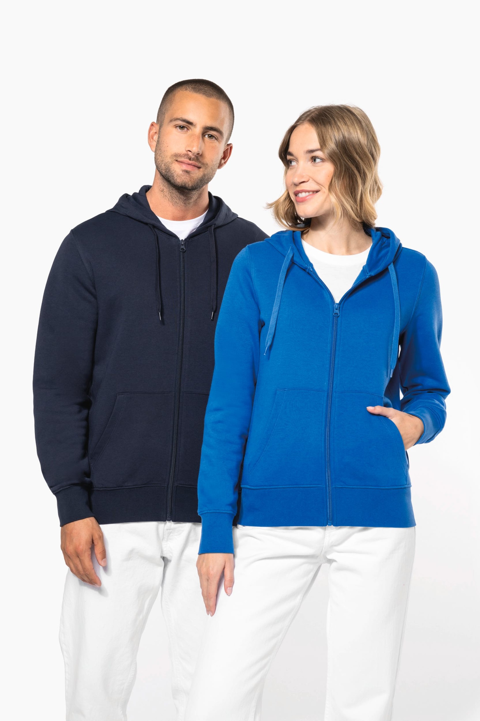 Sweatshirt eco-responsável com capuz e fecho - K4031