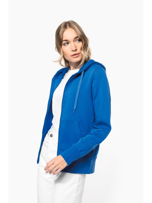 Sweatshirt eco-respons�vel com capuz e fecho - K4031