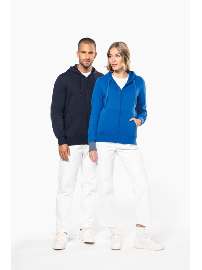 Sweatshirt eco-respons�vel com capuz e fecho - K4031