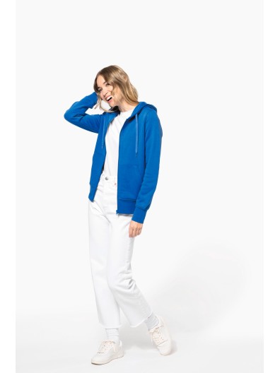 Sweatshirt eco-respons�vel com capuz e fecho - K4031