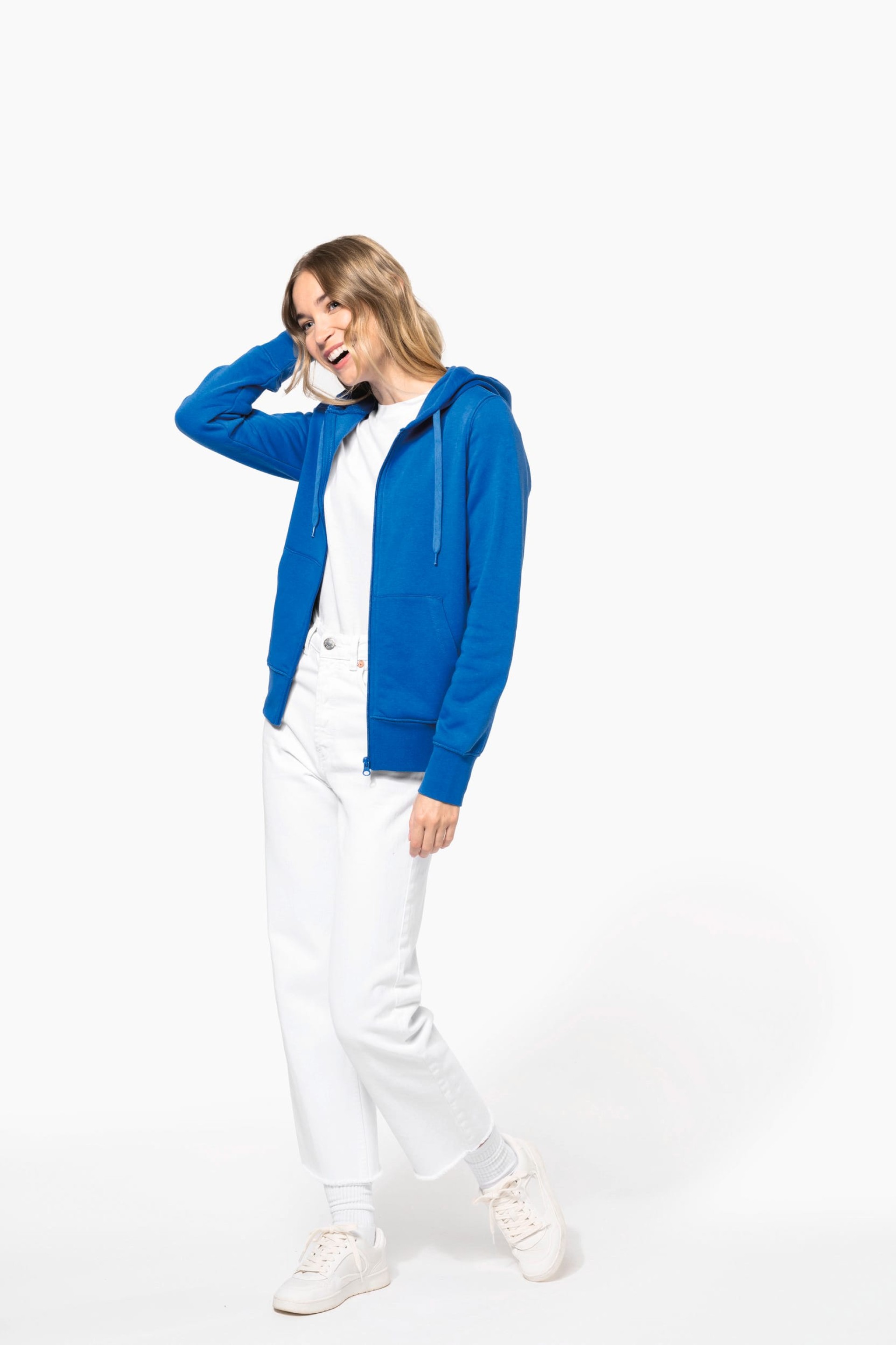 Sweatshirt eco-responsável com capuz e fecho - K4031