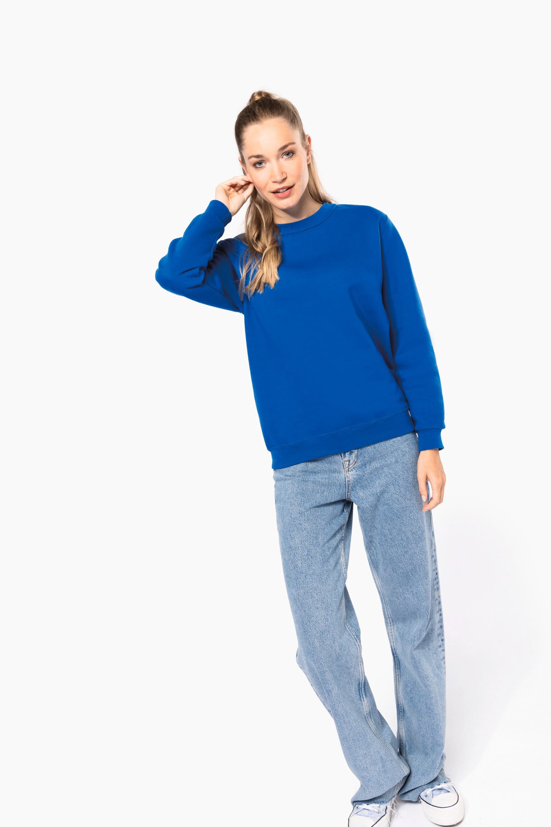 Sweatshirt decote redondo reciclada unissexo - K4040C