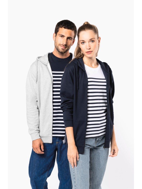 Sweatshirt reciclada com fecho e capuz unissexo - K4042