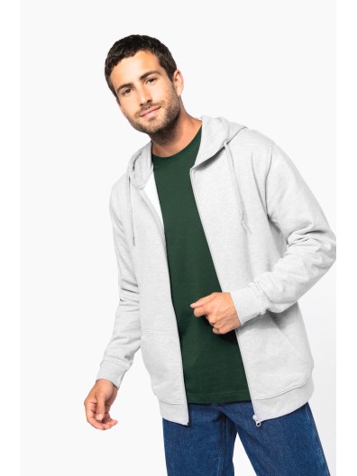 Sweatshirt reciclada com fecho e capuz unissexo - K4042
