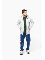 Sweatshirt reciclada com fecho e capuz unissexo - K4042