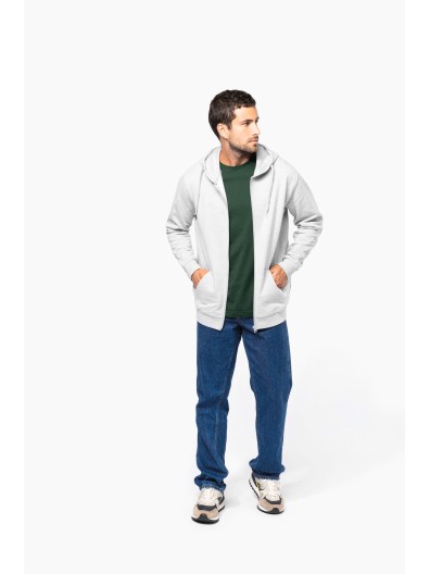 Sweatshirt reciclada com fecho e capuz unissexo - K4042