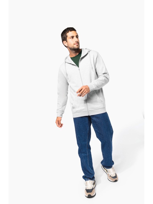 Sweatshirt reciclada com fecho e capuz unissexo - K4042