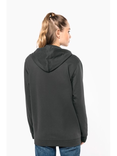 Sweatshirt reciclada com fecho e capuz unissexo - K4042
