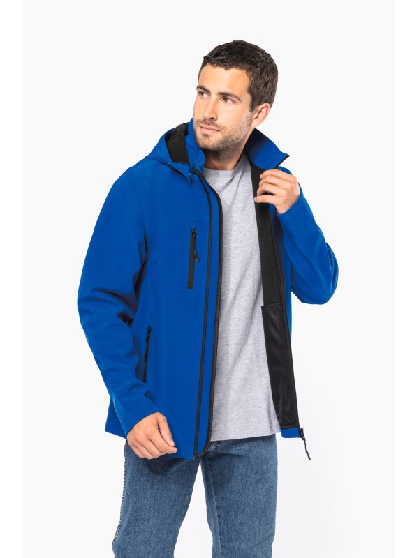 Bluso softshell 3 camadas com capuz e mangas amovveis unissexo - K422