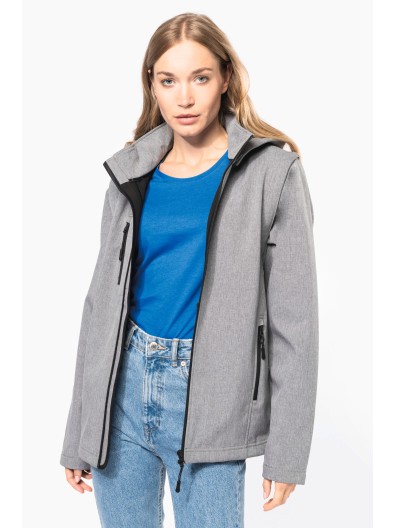 Bluso softshell 3 camadas com capuz e mangas amovveis unissexo - K422