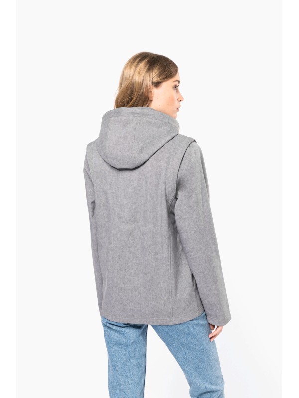 Bluso softshell 3 camadas com capuz e mangas amovveis unissexo - K422